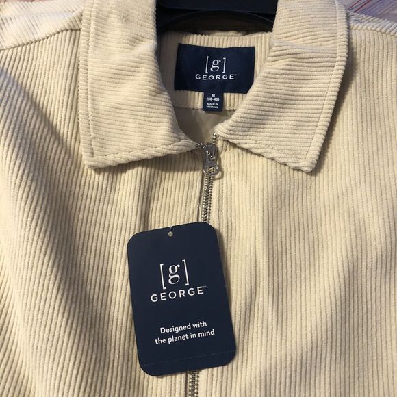 NEW MEN George Cream Soot Corduroy Full Zip Jacket Medium - Picture 12 of 14